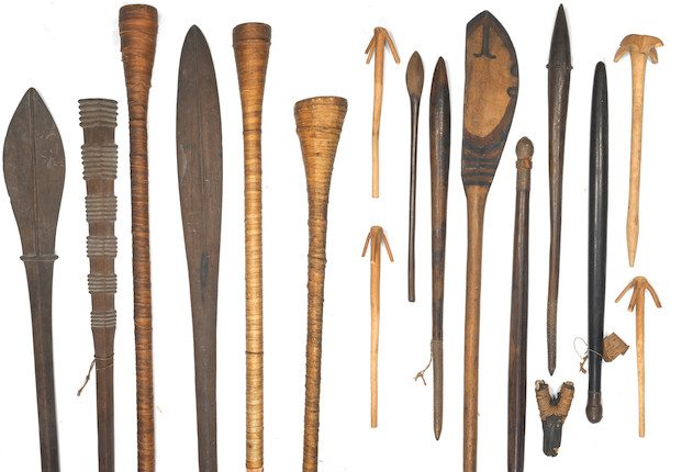 Bonhams : A collection of tribal weapons and artefacts (qty)