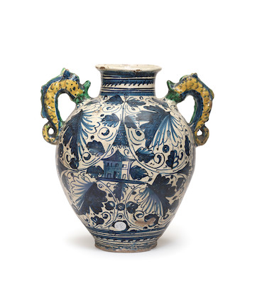 A Montelupo maiolica armorial wet drug jar, mid 17th century image 2
