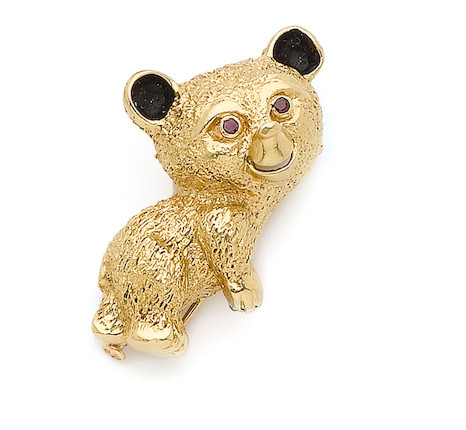 Bonhams : An enamel and gem-set koala bear brooch, by Cartier,