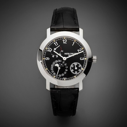 PATEK PHILIPPE, REF. 5055G, A FINE 18K WHITE GOLD WRISTWATCH WITH MOON  PHASES, DATE, AND POWER RESERVE