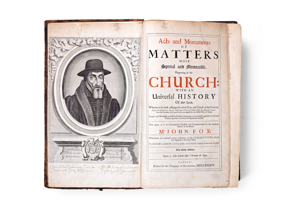 Bonhams : FOXE (JOHN) Book of Martyrs. Acts and Monuments..., 3 vol