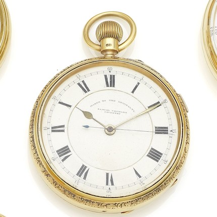 Bonhams : Samuel Yeomans, Coventry. An 18K gold keyless wind open face ...