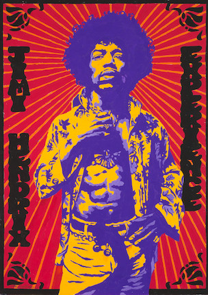 Bonhams : Jimi Hendrix Two John Judkins preparatory poster artworks ...