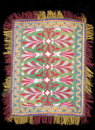 Bonhams : A Shahrizabz silk-embroidered saddle-cloth (shabrack) Central ...