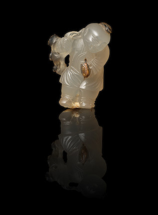 Bonhams : A Suzhou style agate carving of a boy 19th century