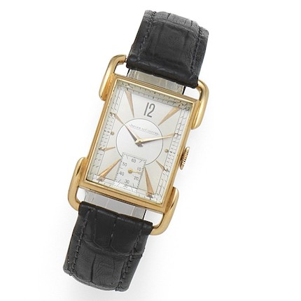 Bonhams : Jaeger-LeCoultre. An 18K rose gold manual wind rectangular ...