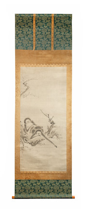 Bonhams : Attributed to Kaihō Yushō (1533-1615) Gibbons Reaching for ...