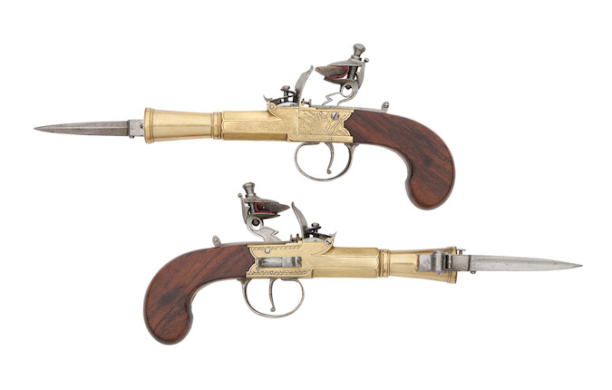 Bonhams : A Pair Of Flintlock Box-Lock Blunderbuss-Pistols With Spring ...