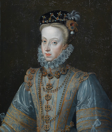 Bonhams : Spanish School, late 16th Century Portrait of Anna of Austria ...