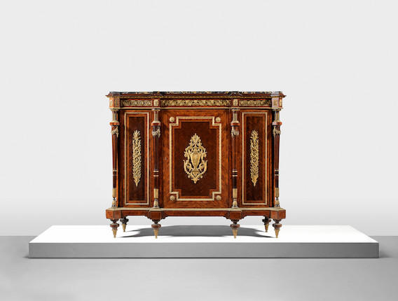 A pair of Napoleon III ormolu mounted kingwood, thuyawood, amaranth and parquetry hauteurs d'appui  (2) image 2