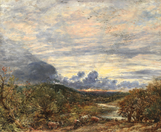 Bonhams : John Linnell (British, 1792-1882) Sunset