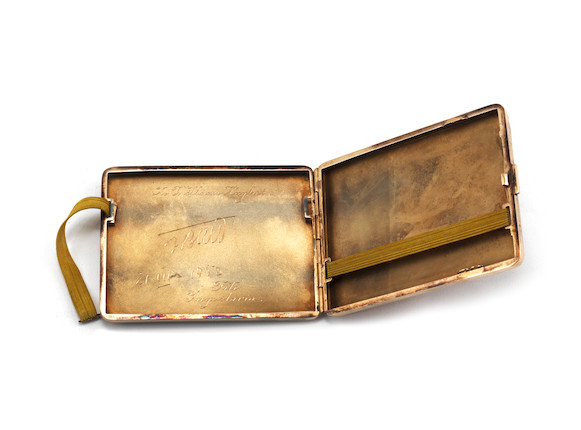 Bonhams : A gold cigarette case presented by Tito Yugoslavia, unmarked ...