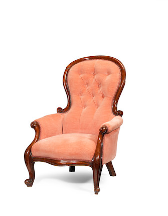 Bonhams : COURT GREEN, DEVON A Victorian mahogany armchair, with hoop ...