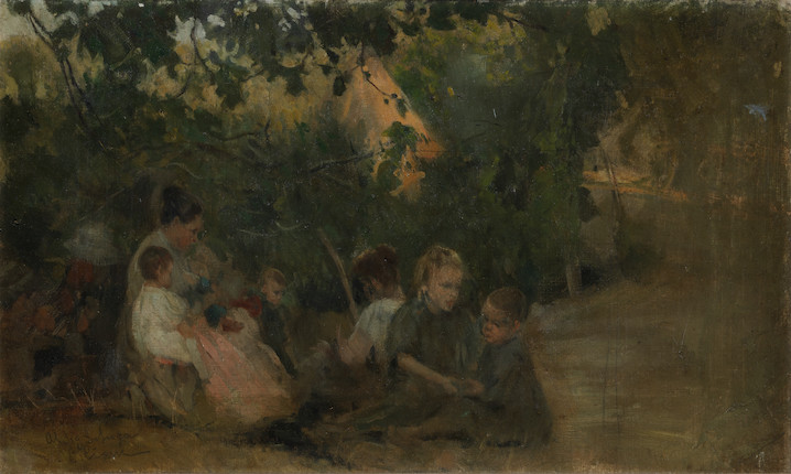Bonhams : Cesare Ciani (Italian, 1854-1925) Children playing