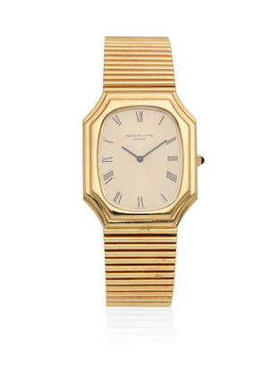 Bonhams : Cartier. An 18K gold manual wind bracelet watch Tank Chinoise,  Circa 1940