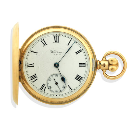 Bonhams : An 18ct gold keyless pocket watch, Birmigham, 1920 The dial ...