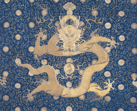 Bonhams : An extremely rare Imperial 'Twelve Symbol' Dragon Robe, jifu ...