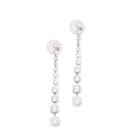 Bonhams : A Pair Of Diamond Pendant Earrings