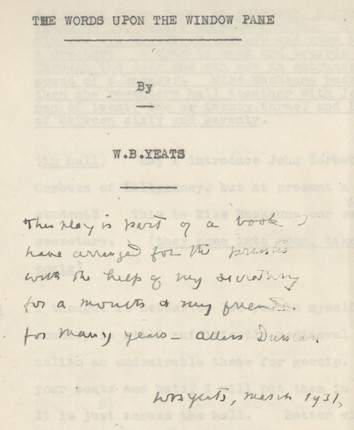 Bonhams : YEATS (W.B.) Typescript draft, with autograph revisions and ...
