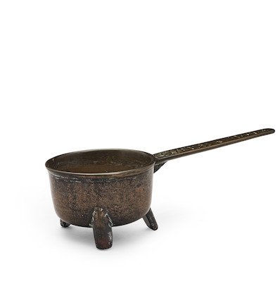 Bonhams : A late 17th century leaded bronze skillet, circa 1680, by the ...