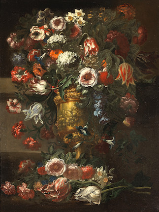 Bonhams : Circle of Andrea Scacciati (Florence 1642-1710) Roses, tulips ...