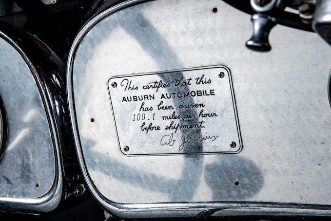 The ex-Barbara Hutton ,1935 Auburn 851 Supercharged Boat-tail Speedster  Chassis no. 33515E image 48