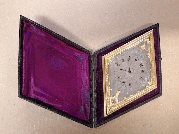 Bonhams A Mid 19th Century Gilt Brass Strut Timepiece In The Original Case Attributed To