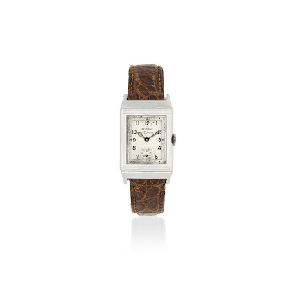 Bonhams : Jaeger-Lecoultre. A stainless steel manual wind reversible ...