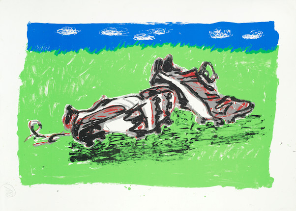 Bonhams Markus L pertz German Born 1941 Halbzeit Fu ballschuhe 