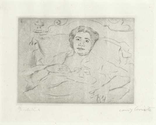 Bonhams : Lovis Corinth (German, 1858-1925) Im Bett I Drypoint-etching ...