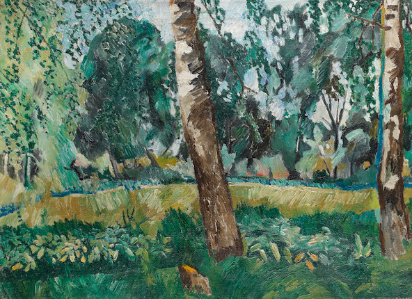 Natalia Sergeevna Goncharova (Russian, 1881-1962) 'Birch trees' Berezy, 1906 image 3