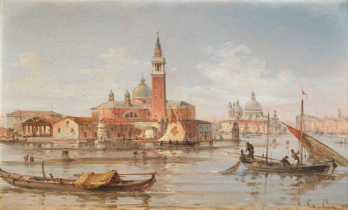 Bonhams : Giovanni Grubacs (Italian, 1829-1919) Venice, The Bacino di ...