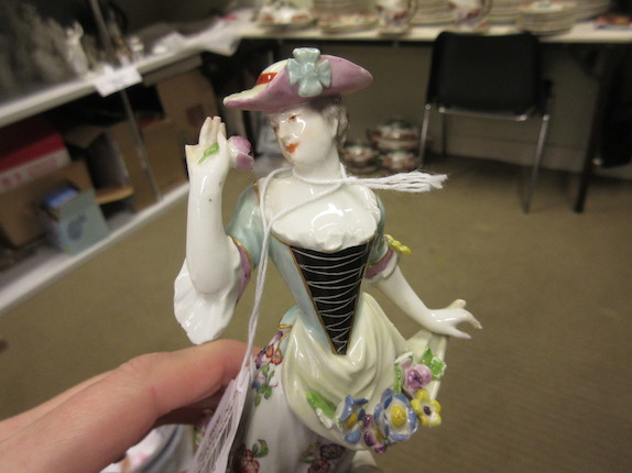 A Meissen figure of a shepherdess 18th century image 3
