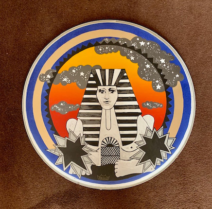 A pair of hand finished screen-printed drum heads (only ten were produced) of Nick Mason's Pharaoh drums image 3