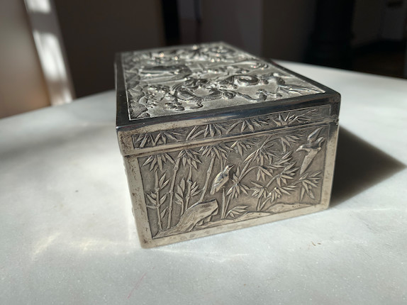 Bonhams : An export silver 'dragon gate' box by Wang Hing, Hong Kong ...