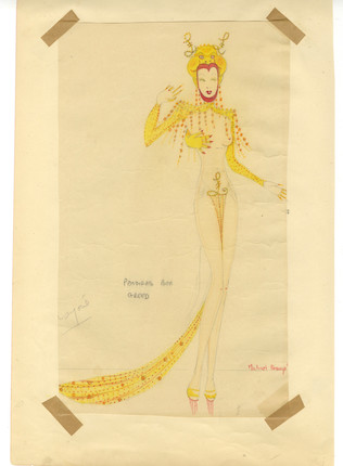 Michael Bronze (British, 1916-1979) Group of five costume designs for Murray's Cabaret Club showgirls, 1955, 5 image 5