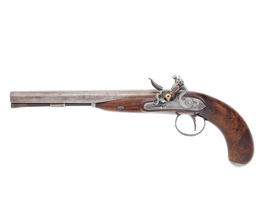 Bonhams : A Fine And Rare 28-Bore Flintlock Single-Trigger D.B. Pistol