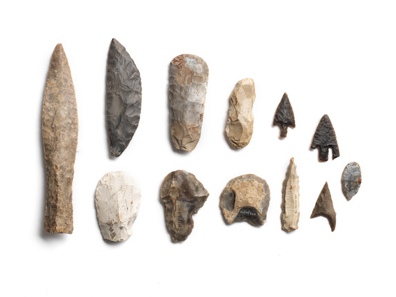 Bonhams : A Danish flint dagger and eleven Neolithic flint implements ...