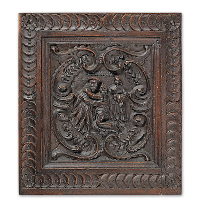 Bonhams : A 17th Century Carved Oak Panel, Flemish Dutch