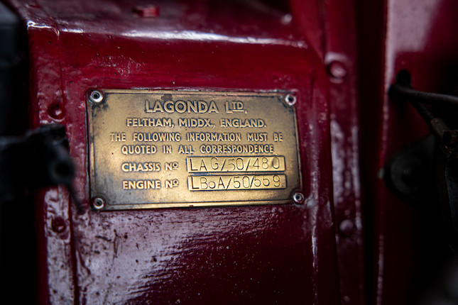 1952 Lagonda 2.6 Drophead Coupé   Chassis no. LAG/50/480 Engine no. LBoA/50/559 image 22
