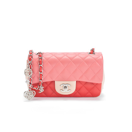 Bonhams : Tri-Colour Valentine Small Classic Flap Bag, Chanel, limited  edition 2014, (Includes serial sticker, authenticity card, original  receipt, and dust bag)