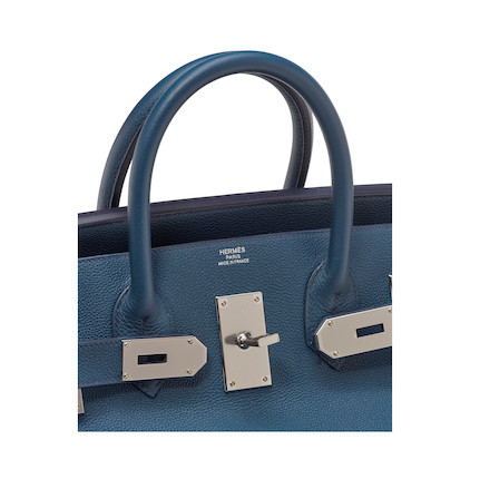 Sold at Auction: Hermes Bleu de Prusse 'Endless Road' 50 Bag