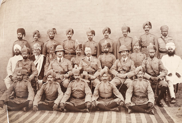 Bonhams : Colonel Alexander Eustace DSO with men of the 52nd Sikhs ...