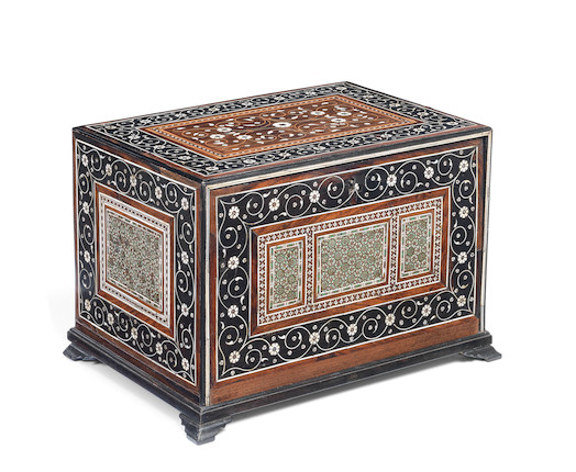 Bonhams : An Indo-Portuguese ivory-inlaid wood cabinet Gujarat or Sind ...