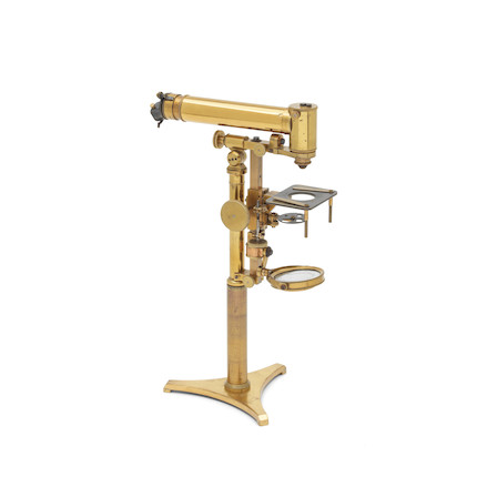 Bonhams : A Charles Chevalier Brass Horizontal Compound Microscope ...