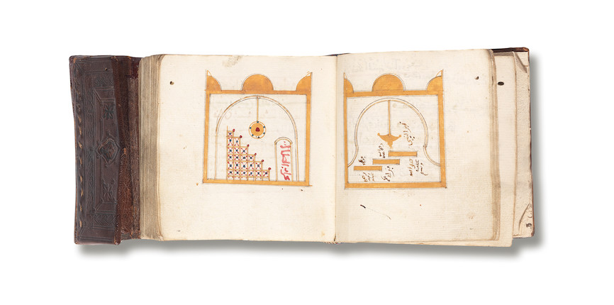 Al-Jazuli, Dala'il al-Khayrat wa shawariq al-anwar, prayers, with two coloured diagrams of the Tomb of the Prophet and the Mihrab in the Mosque of the Prophet at Medina North Africa, probably Morocco, 19th Century image 1