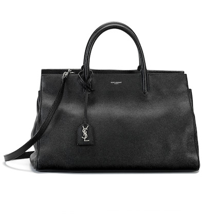 Saint Laurent YSL Cabas Rive Gauche Grained-Leather Bag