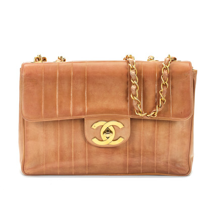 Bonhams : CHANEL BROWN LAMBSKIN QUILTED CLASSIC FLAP BAG WITH