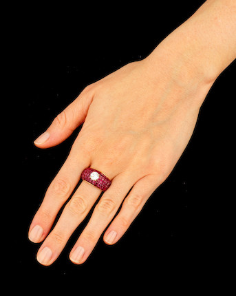 DIAMOND AND RUBY RING image 2