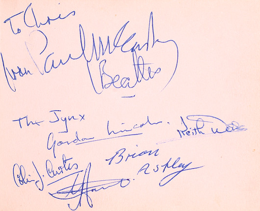 Bonhams : The Beatles A Set Of Autographs, circa 1963,